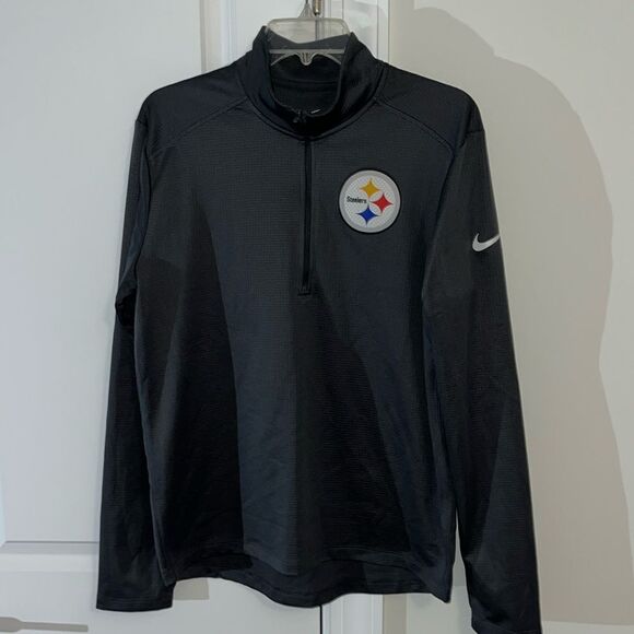 Nike Dri Fit Pittsburgh Steelers LS sweatshirt Shirt Gray Football NFL M T neck - Picture 1 of 5